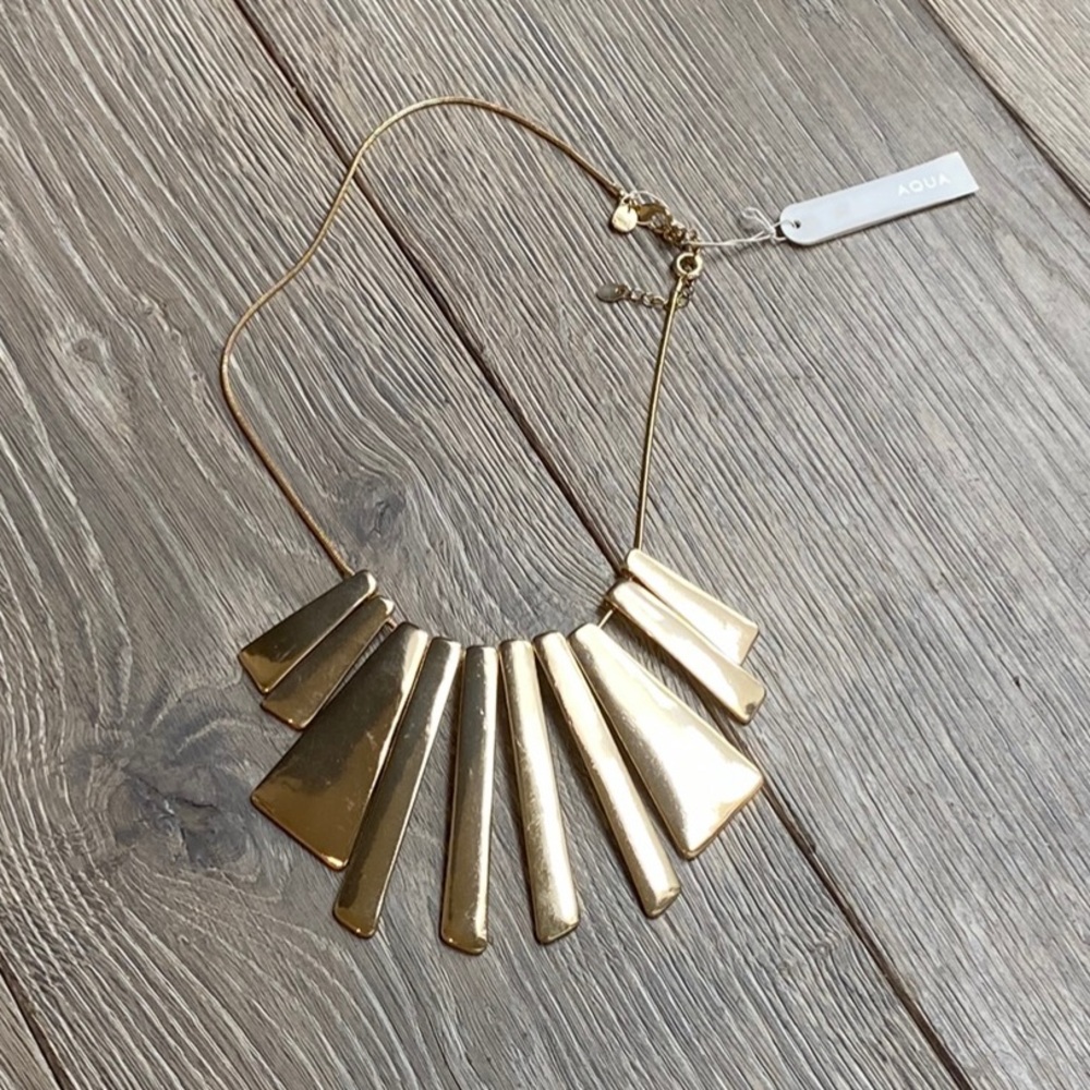 NWT Gold Bar Statement Necklace